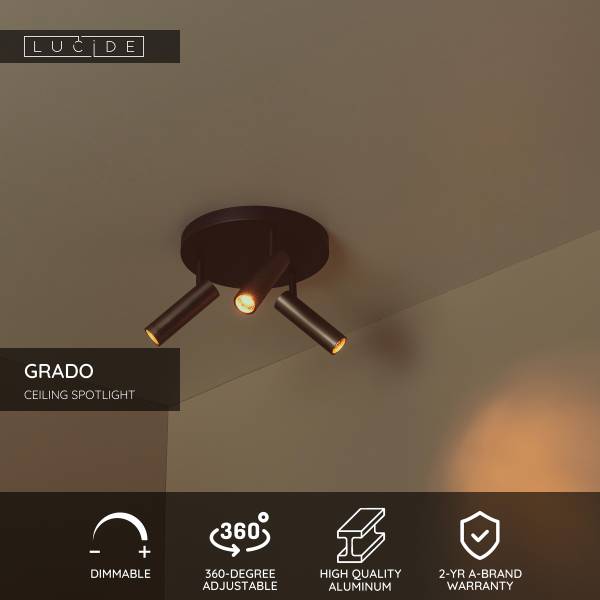 Deckenleuchte Grado Typ B Aluminium - Grau