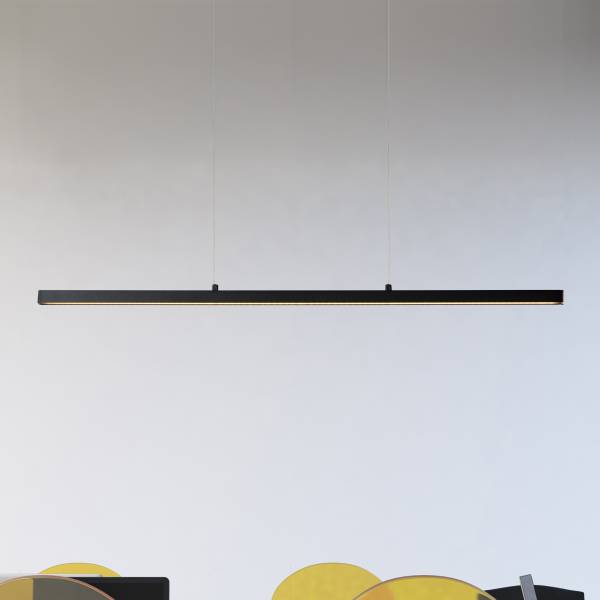 Pendelleuchte Sigma Eisen - Schwarz - Tiefe: 119 cm