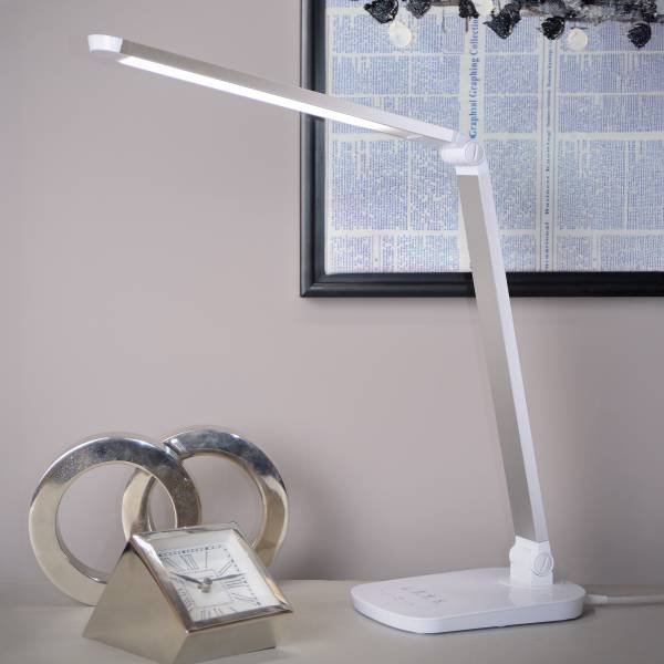 LED Tischleuchte Vario Eisen - Weiß