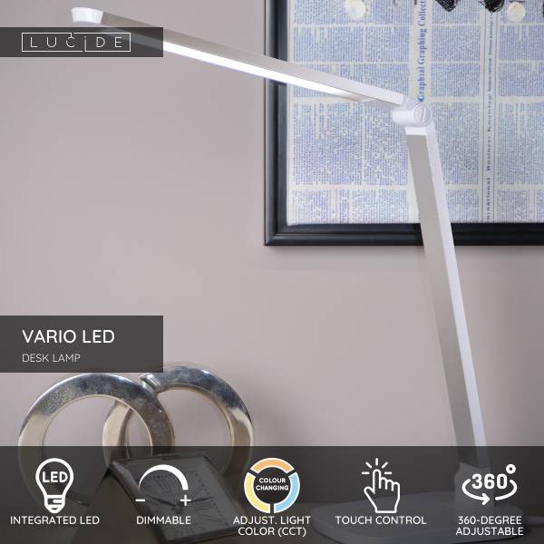 LED Tischleuchte Vario Eisen - Weiß