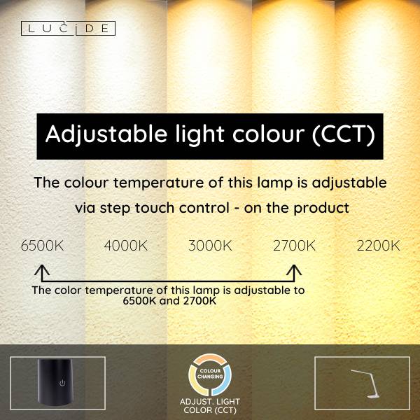 LED Tischleuchte Vario Eisen - Weiß