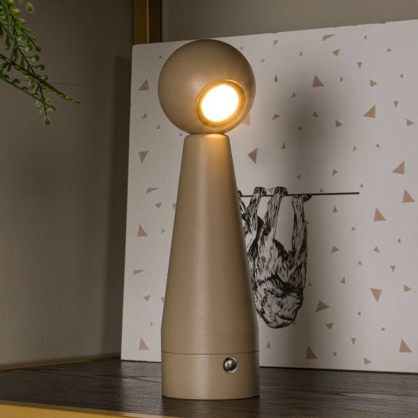 Akku-Tischleuchte Ipsos Aluminium - Beige