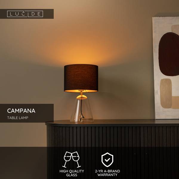 Tischleuchte Campana Opalglas - Transparent