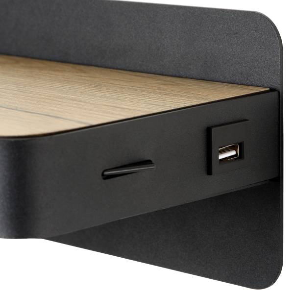 LED Wandleuchte Atkin Eisen - Schwarz