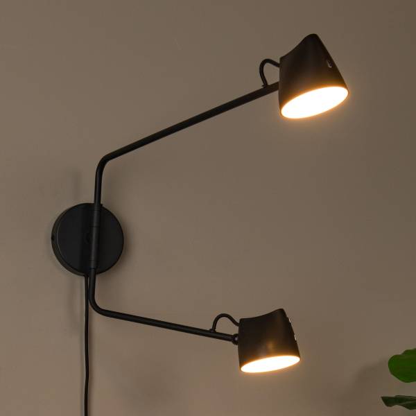 LED Wandleuchte Milne Typ B Eisen - Schwarz