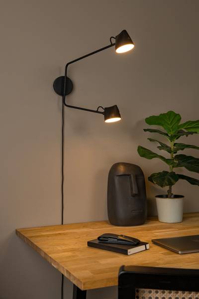 LED Wandleuchte Milne Typ B Eisen - Schwarz