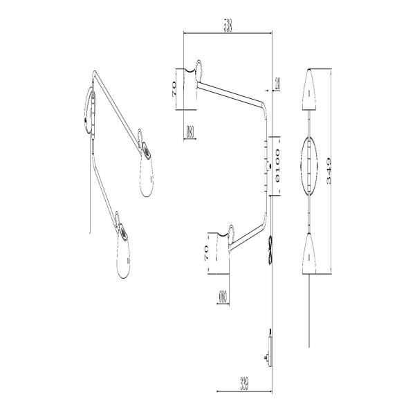 LED Wandleuchte Milne Typ B Eisen - Schwarz
