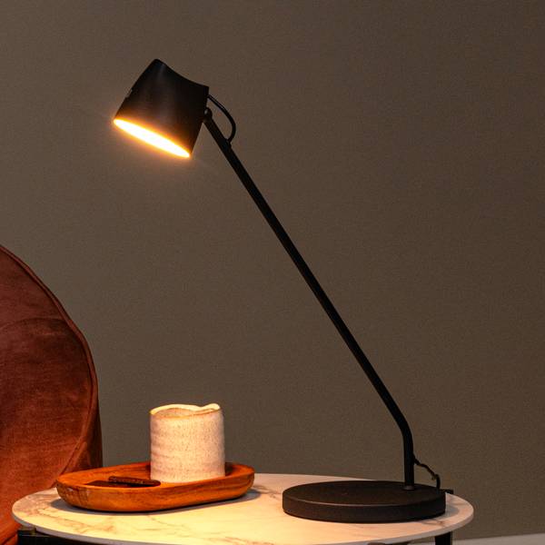LED Tischleuchte Milne Eisen - Schwarz