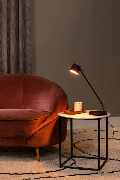 LED Tischleuchte Milne Eisen - Schwarz
