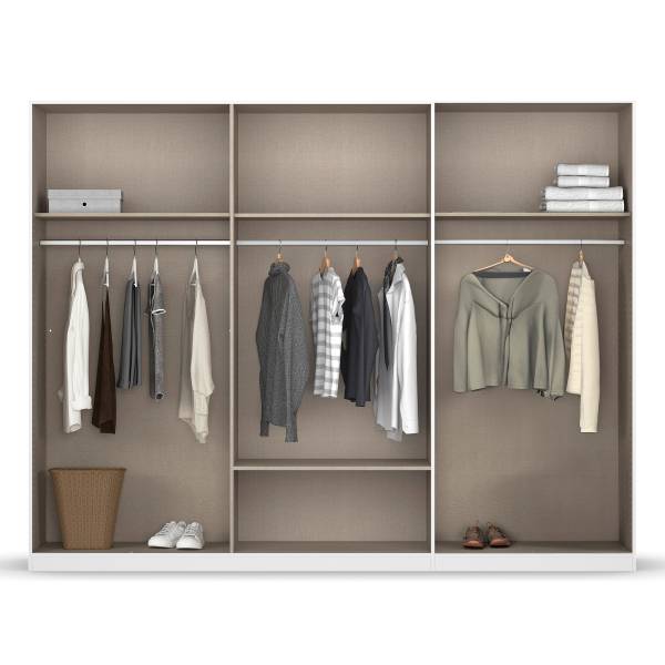 Drehtürenschrank Alabama - Grauspiegel A Graumetallic - Breite: 271 cm - Grau