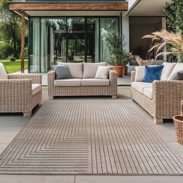 Kurzflorteppich Nova 1202 Polypropylen - Beige - 280 x 370 cm