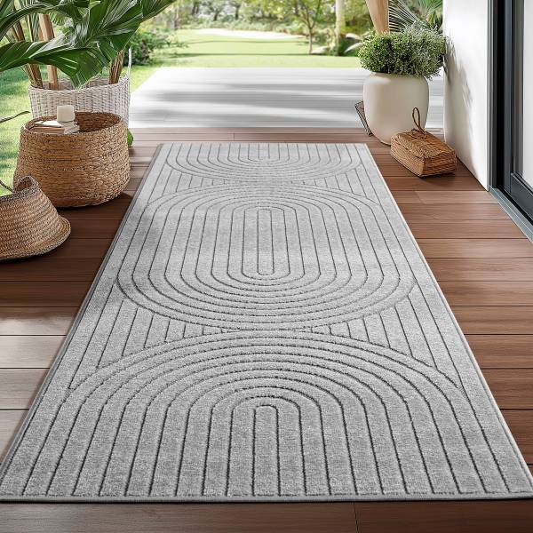Tappeto a pelo corto Nova 1201 polipropilene - Argento - 80 x 150 cm