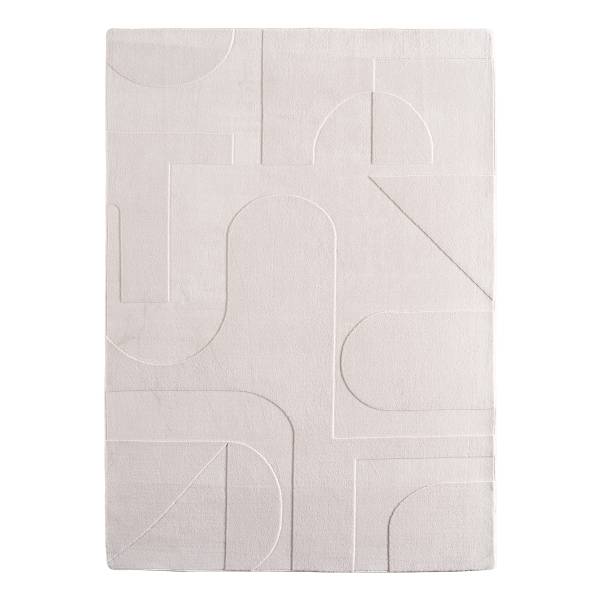 Tapis poils courts Pompei 1614 Microfibre / coton - Crème - 80 x 150 cm