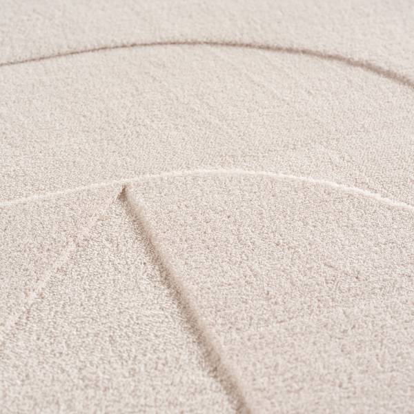 Tapis poils courts Pompei 1614 Microfibre / coton - Crème - 80 x 150 cm