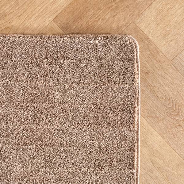 Kurzflorteppich Pompei 1611 Microfaser / Baumwolle - Beige - 140 x 200 cm