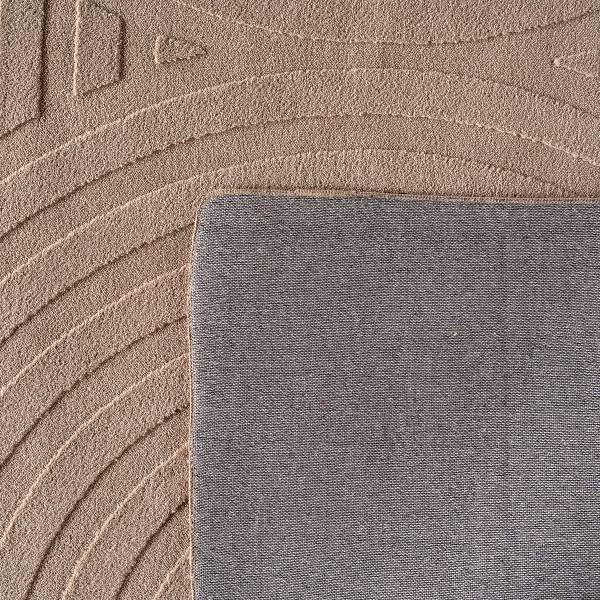 Kurzflorteppich Pompei 1611 Microfaser / Baumwolle - Beige - 140 x 200 cm