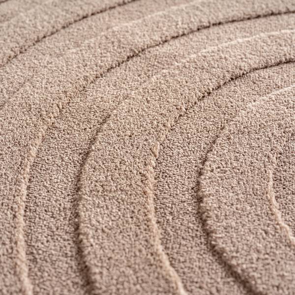 Kurzflorteppich Pompei 1611 Microfaser / Baumwolle - Beige - 140 x 200 cm
