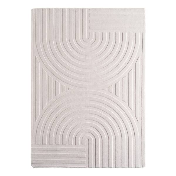 Tapis poils courts Pompei 1611 Microfibre / coton - Crème - 140 x 200 cm