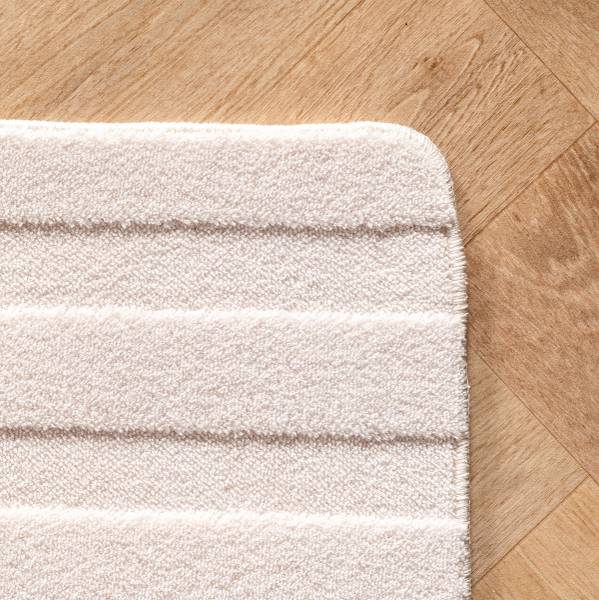 Tapis poils courts Pompei 1611 Microfibre / coton - Crème - 140 x 200 cm