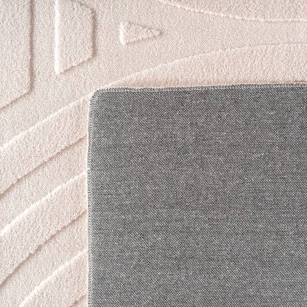 Tapis poils courts Pompei 1611 Microfibre / coton - Crème - 140 x 200 cm