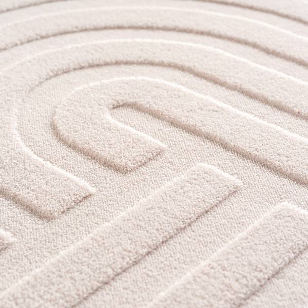 Tapis poils courts Pompei 1611 Microfibre / coton - Crème - 140 x 200 cm