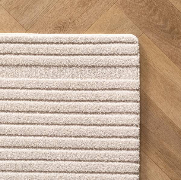 Kurzflorteppich Pompei 1612 Microfaser / Baumwolle - Creme - 160 x 230 cm