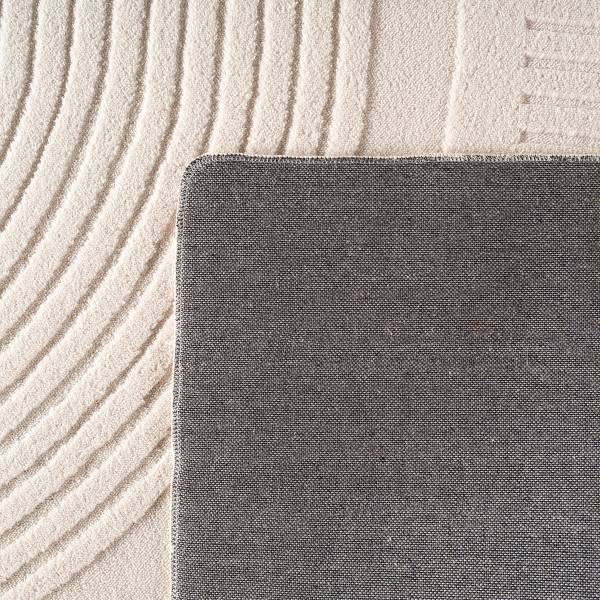 Kurzflorteppich Pompei 1612 Microfaser / Baumwolle - Creme - 160 x 230 cm