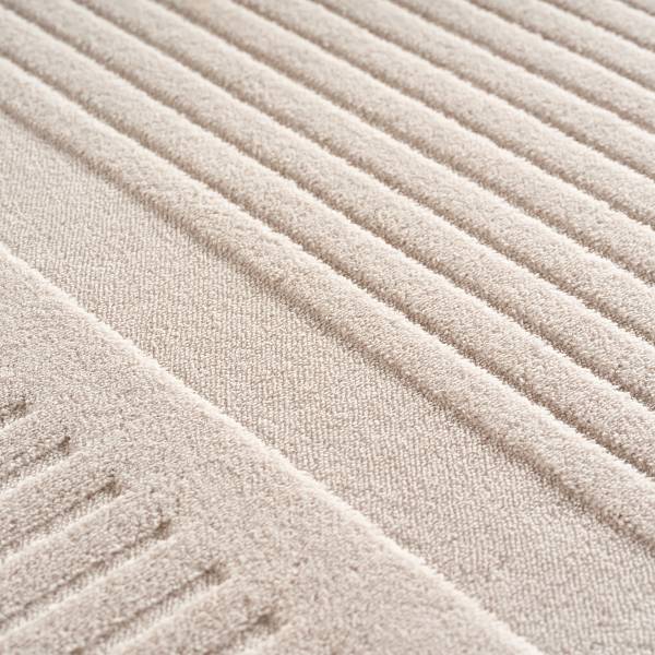 Kurzflorteppich Pompei 1612 Microfaser / Baumwolle - Creme - 200 x 290 cm