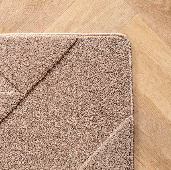 Tapis poils courts Pompei 1613 Microfibre / coton - Beige - 120 x 170 cm