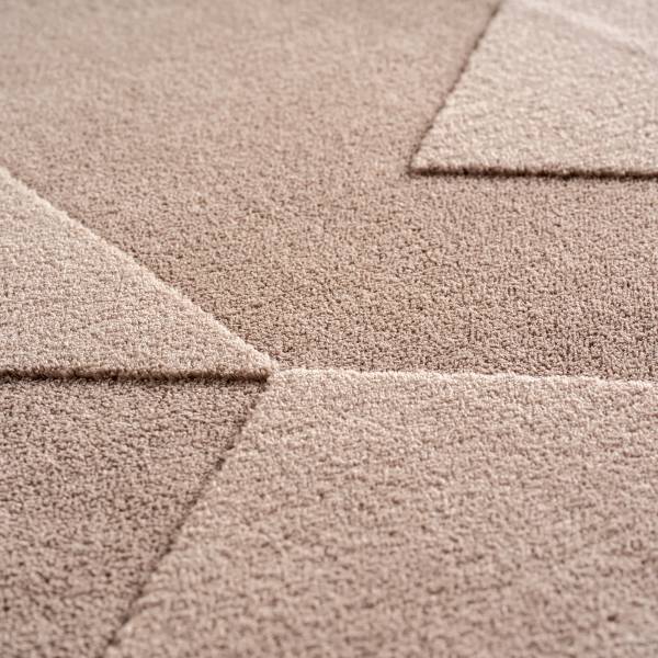 Tapis poils courts Pompei 1613 Microfibre / coton - Beige - 140 x 200 cm