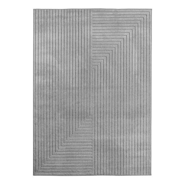 Kurzflorteppich Nova 1202 Polypropylen - Silber - 140 x 200 cm