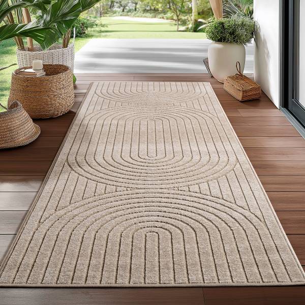Tappeto a pelo corto Nova 1201 polipropilene - Beige - 80 x 150 cm