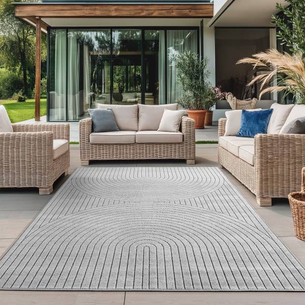 Kurzflorteppich Nova 1201 Polypropylen - Silber - 280 x 370 cm