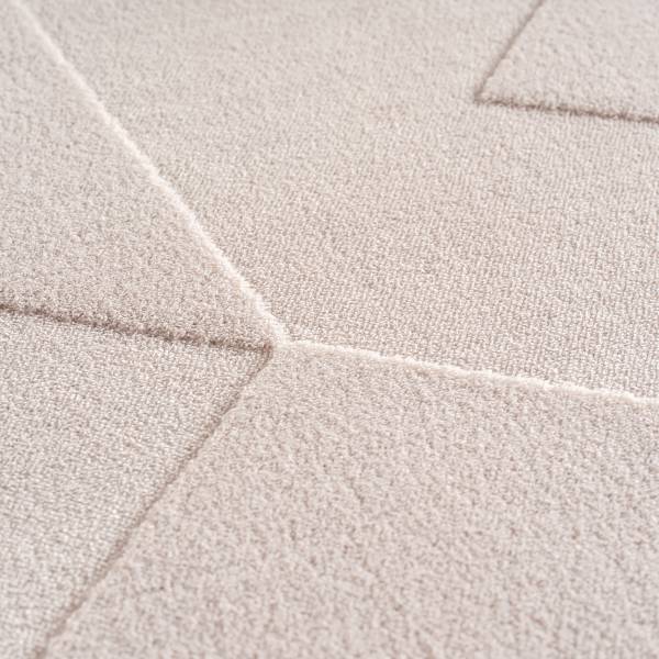 Tappeto a pelo corto Pompei 1613 Microfibra / cotone - Bianco crema - 200 x 290 cm
