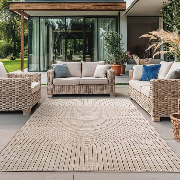 Kurzflorteppich Nova 1201 Polypropylen - Beige - 280 x 370 cm