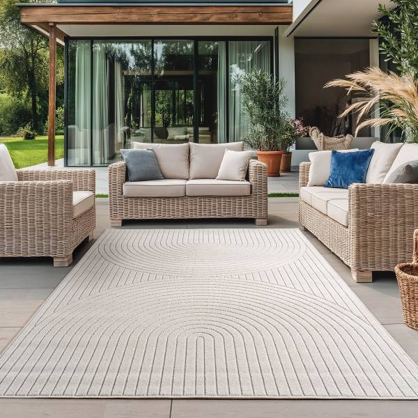 Kurzflorteppich Nova 1201 Polypropylen - Creme - 140 x 200 cm