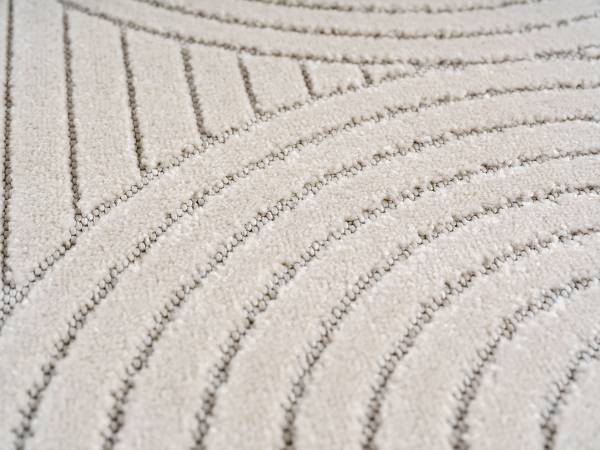 Kurzflorteppich Nova 1201 Polypropylen - Creme - 140 x 200 cm