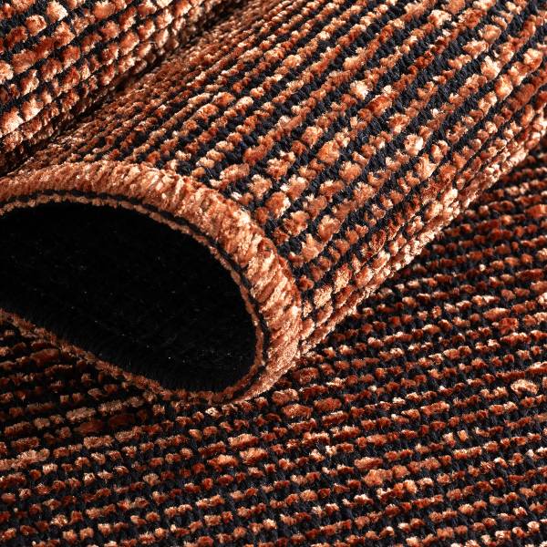 Kurzflorteppiche Space 1900 Chenille / Baumwolle - Kupfer - 200 x 290 cm