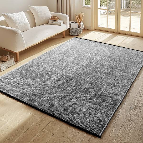 Kurzflorteppiche Space 1900 Chenille / Baumwolle - Grau - 160 x 230 cm