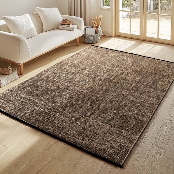 Kurzflorteppiche Space 1900 Chenille / Baumwolle - Braun - 140 x 200 cm