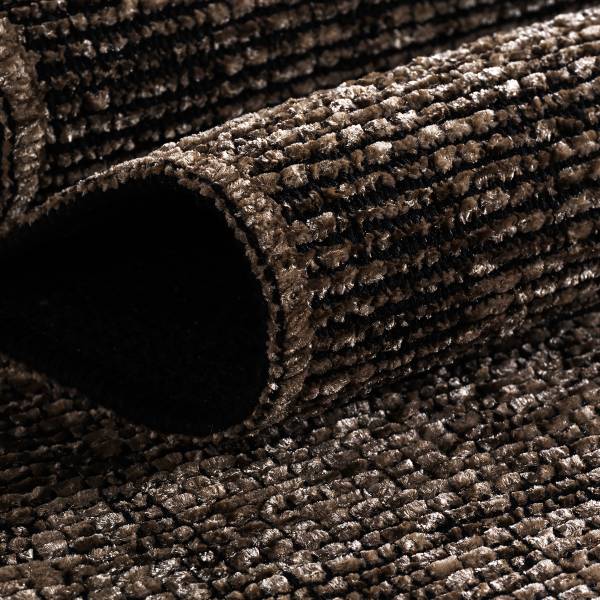 Kurzflorteppiche Space 1900 Chenille / Baumwolle - Braun - 140 x 200 cm