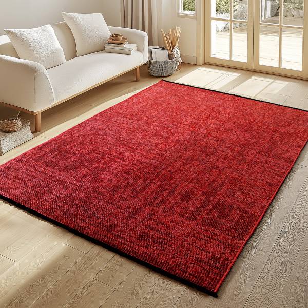 Kurzflorteppiche Space 1900 Chenille / Baumwolle - Rot - 240 x 340 cm
