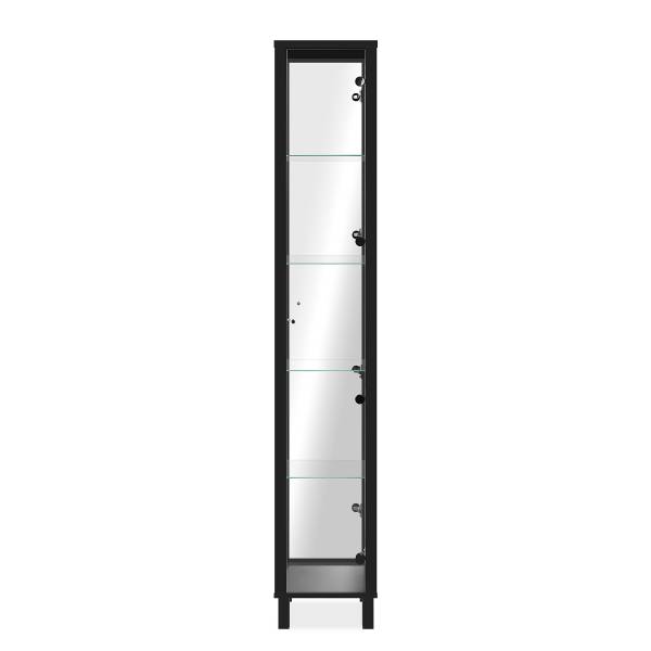 Vitrine Euglo Glas - Schwarz - Breite: 33 cm