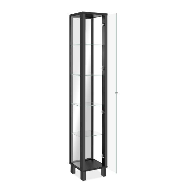 Vitrine Euglo Glas - Schwarz - Breite: 33 cm