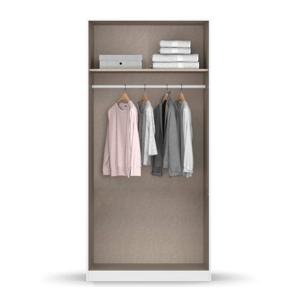 Draaideurkast Alabama - grijze spiegel B metallic grijs - Breedte: 91 cm - basic - grijs