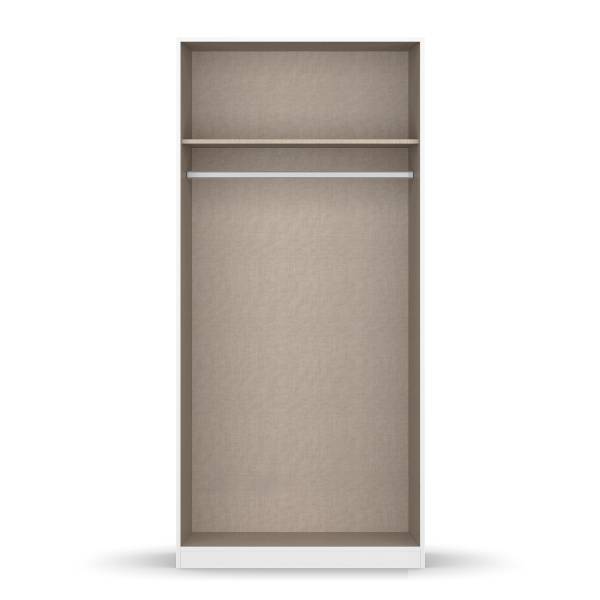 Draaideurkast Alabama - grijze spiegel B metallic grijs - Breedte: 91 cm - basic - grijs