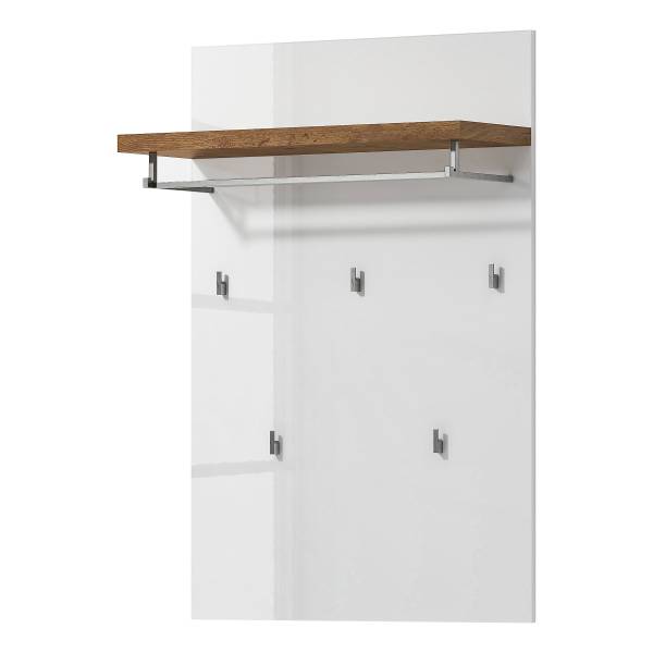 Halmeubelset Tiroua 3-delig hoogglans wit/eikenhouten look