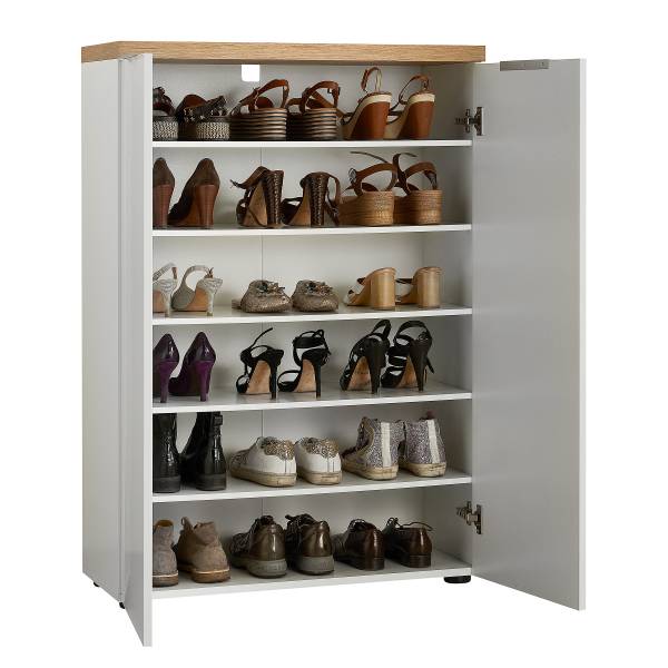 Halmeubelset Tiroua 3-delig hoogglans wit/eikenhouten look