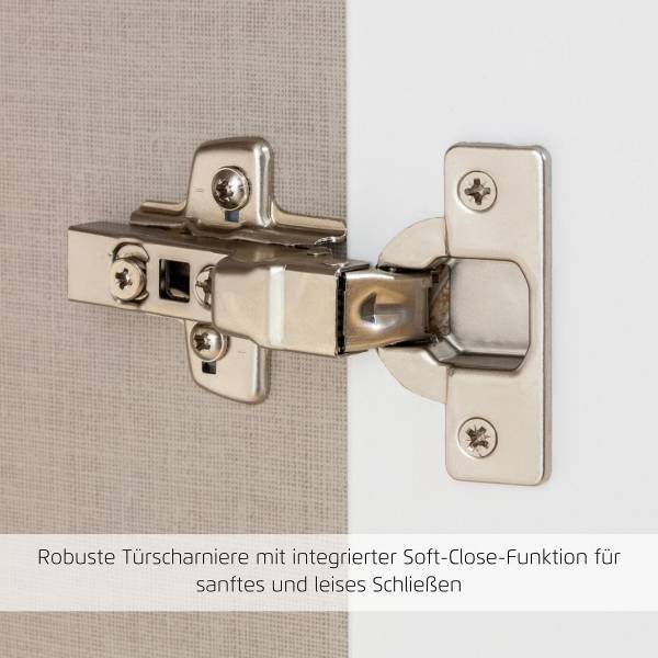 Commode Aditio avec 2 portes Blanc alpin - Gris