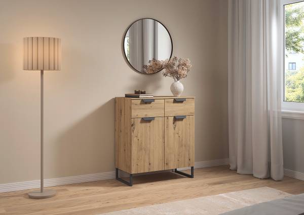 Kast Aditio met 2 deuren & sledepoten Artisan eikenhouten look